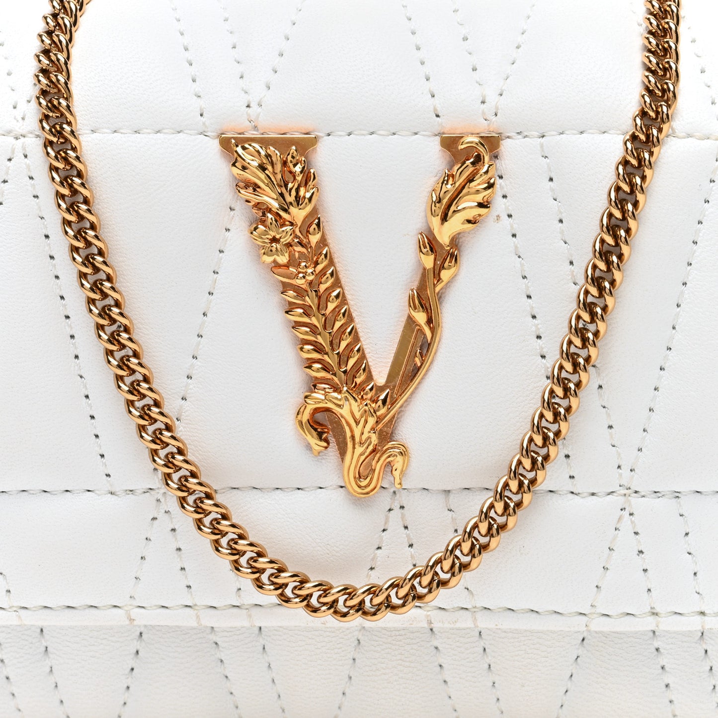 Virtus Mini Wallet Chain Crossbody White
