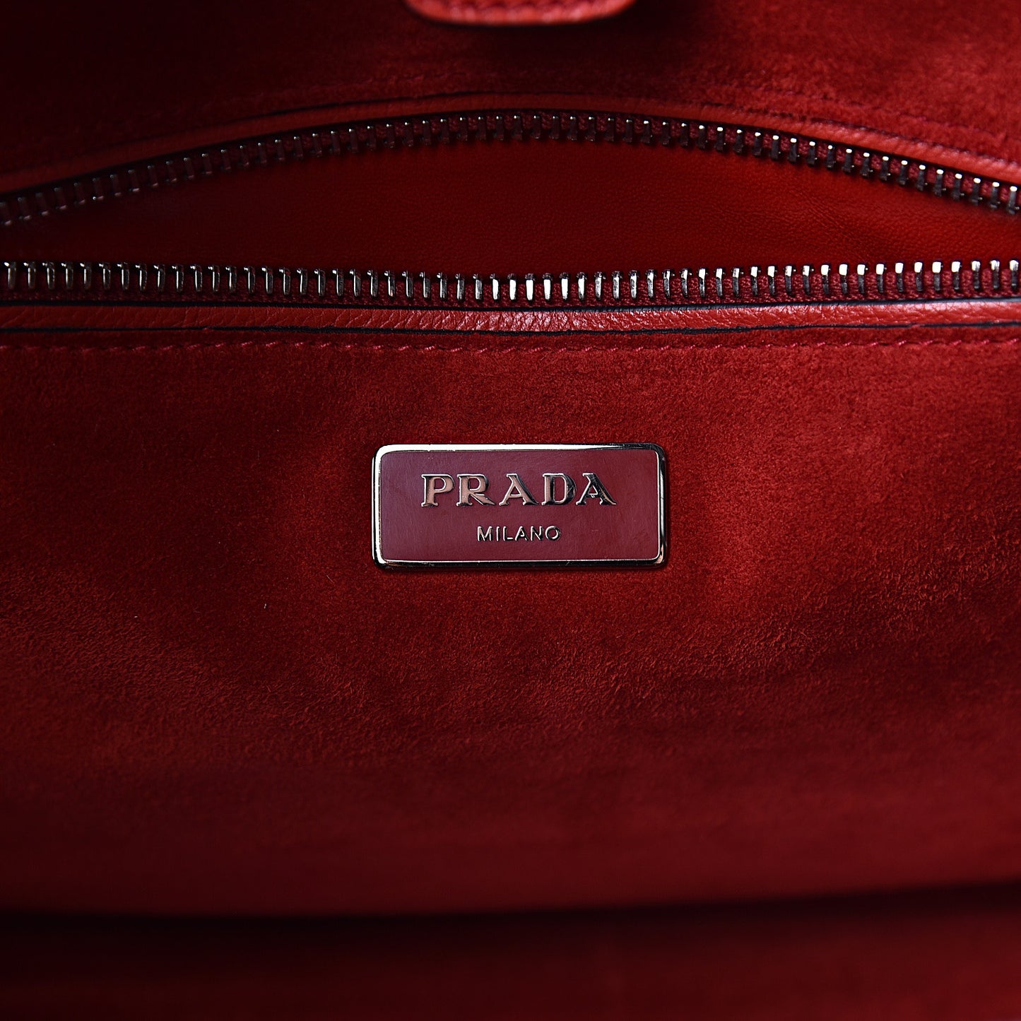 Glace Calfskin Twin Pocket Tote Fuoco