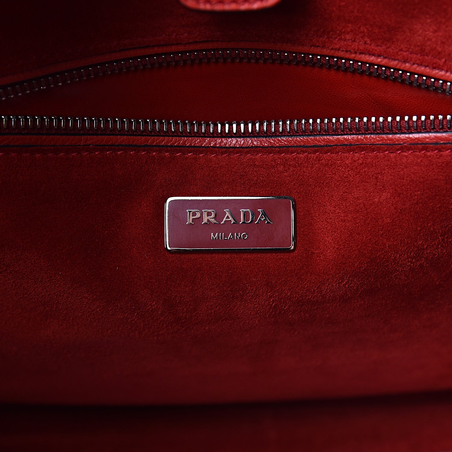 Prada Glace Calfskin Twin Pocket Tote Fuoco 7 of 11
