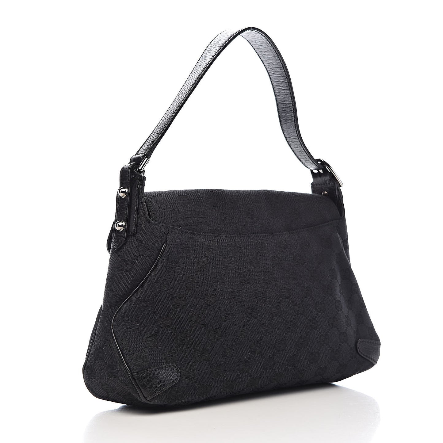 Monogram Horsebit Chain Flap Shoulder Bag Black