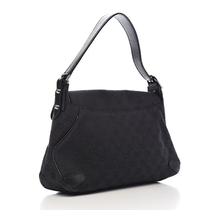 Gucci Monogram Horsebit Chain Flap Shoulder Bag Black 3 of 11