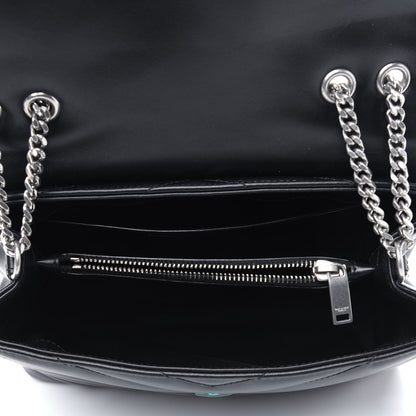 Saint Laurent Calfskin Y Quilted Monogram Small Loulou Chain Satchel Black 4 of 12