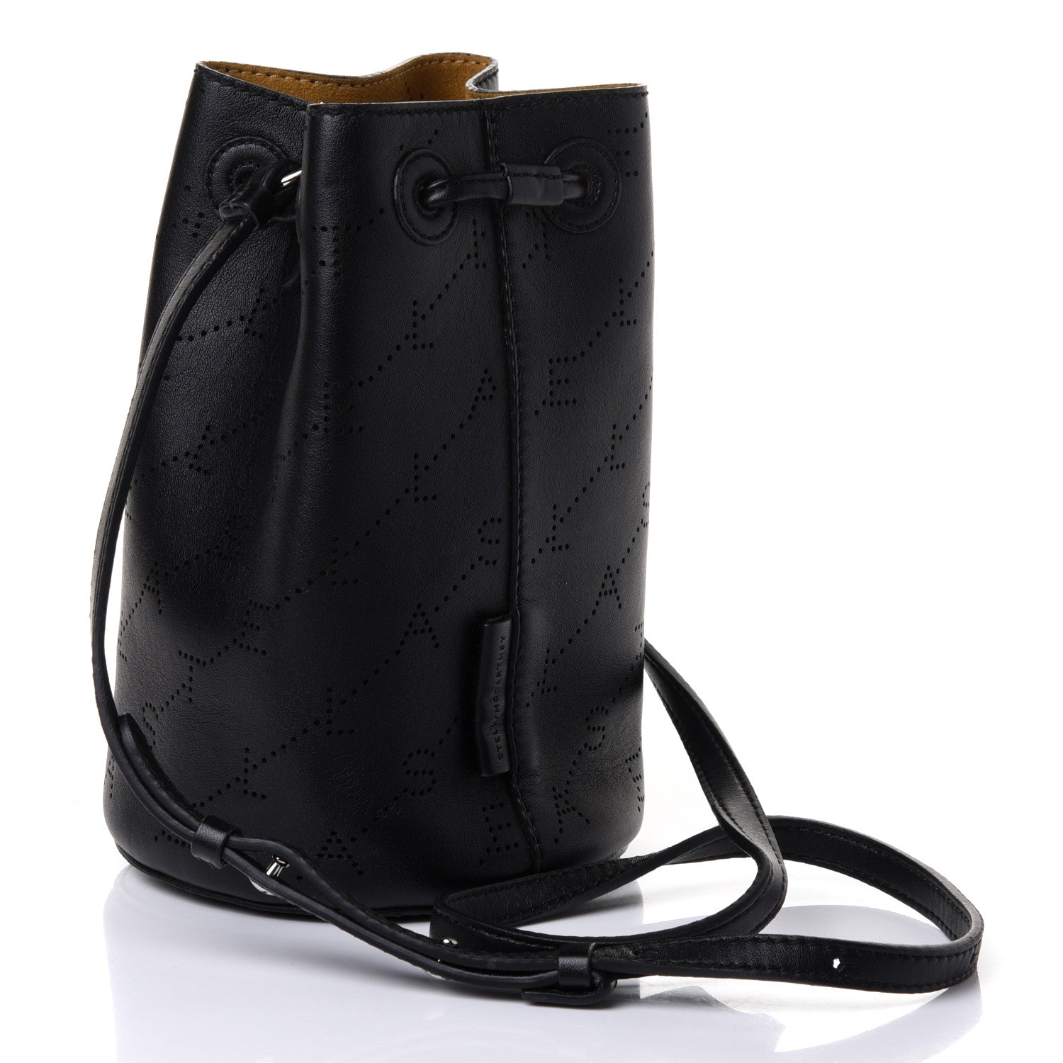 Stella McCartney Perforated Eco Alter Nappa Mini Bucket Bag Black 2 of 4