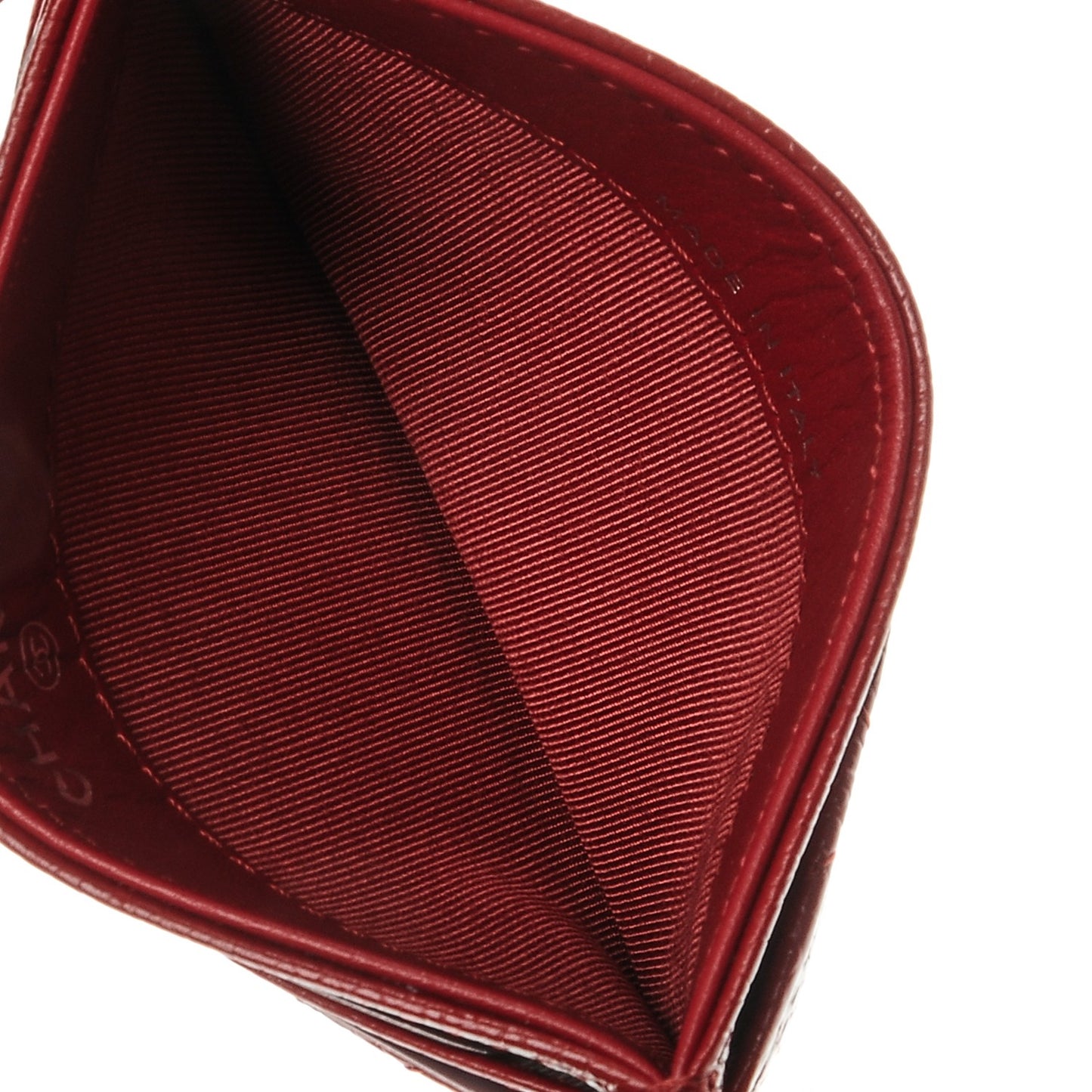 Caviar Quilted Card Holder Red