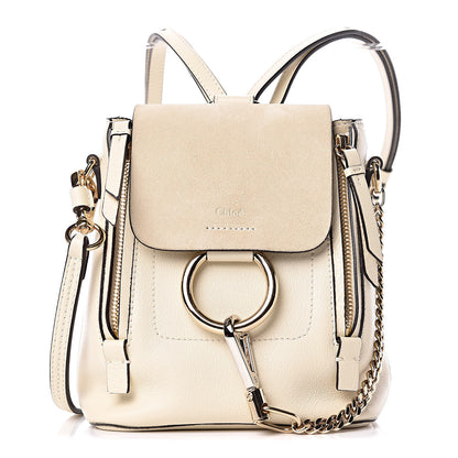 Chloe Suede Calfskin Mini Faye Backpack Off White 1 of 13
