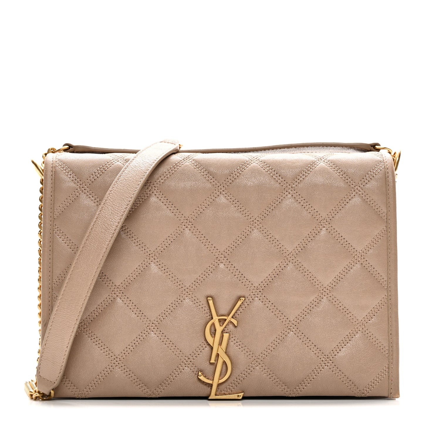 Lambskin Quilted Mini Becky Chain Bag Gold Sand
