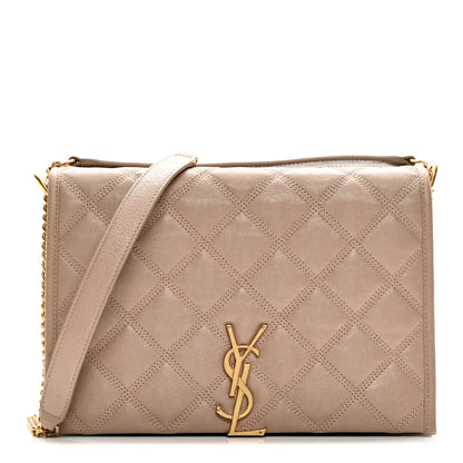 Saint Laurent Lambskin Quilted Mini Becky Chain Bag Gold Sand 8 of 10