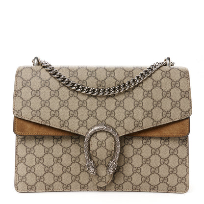 Gucci GG Supreme Monogram Medium Dionysus Shoulder Bag Taupe 1 of 14
