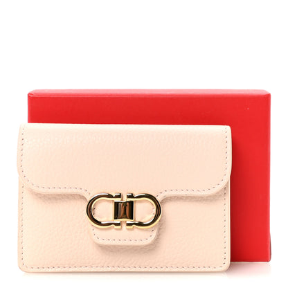 Salvatore Ferragamo Hammered Calfskin Gancini Key Holder Ballet Pink 8 of 8