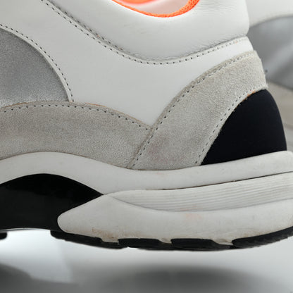 Chanel Nylon Calfskin Suede CC Womens Sneakers 37 White Orange 12 of 25