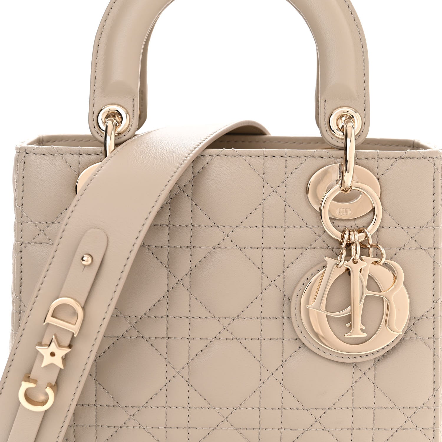 Christian Dior Lambskin Cannage Small My ABCDior Lady Dior Hazelnut 8 of 10