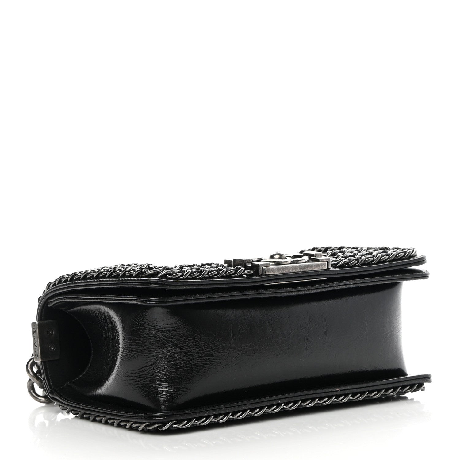 Chanel Glazed Calfskin Quilted Small Boy Chained Flap Black 4 of 11
