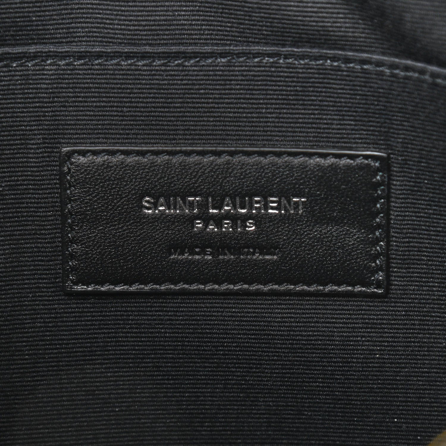 Saint Laurent Calfskin Crocodile Embossed Tablet Pouch Black 6 of 9
