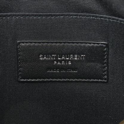 Saint Laurent Calfskin Crocodile Embossed Tablet Pouch Black 6 of 9