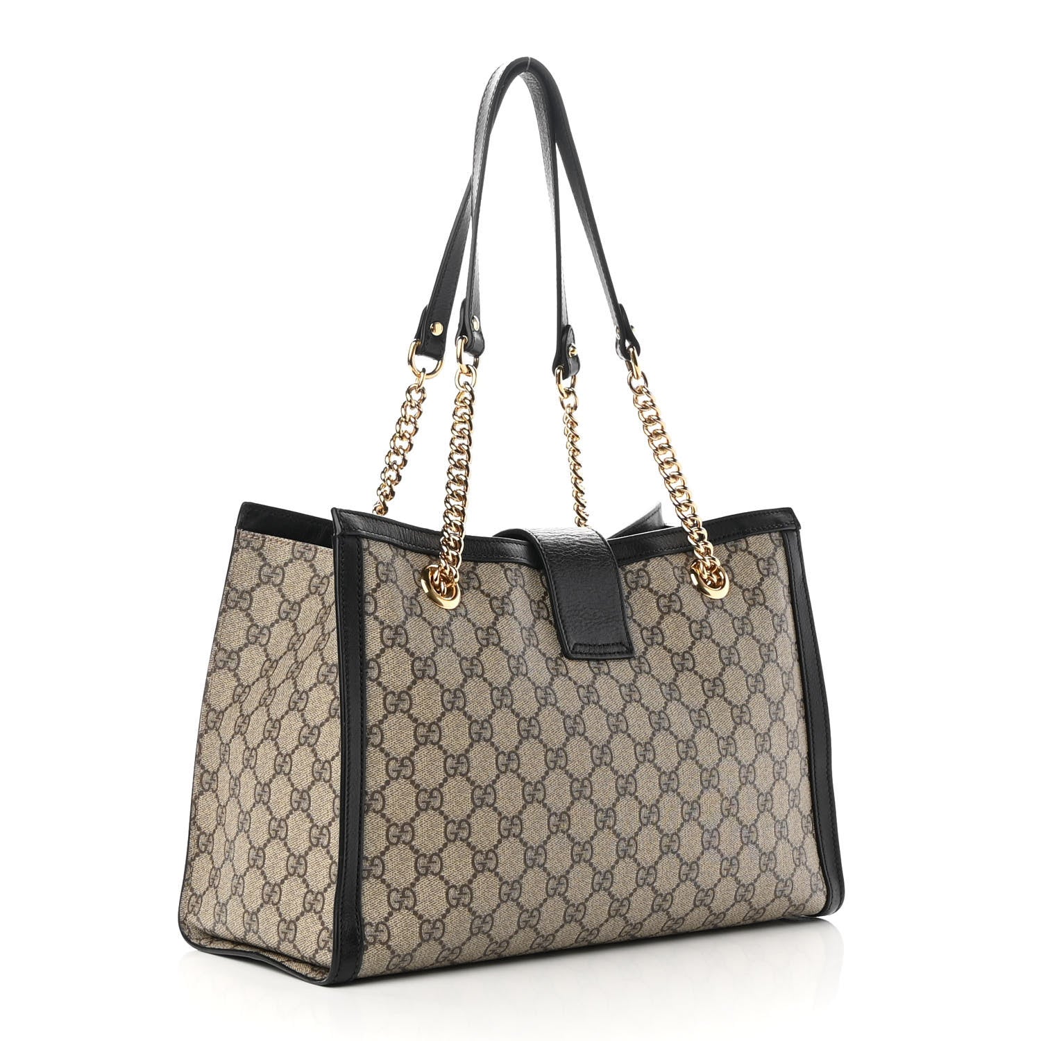 Gucci GG Supreme Monogram Medium Padlock Tote Black 3 of 11