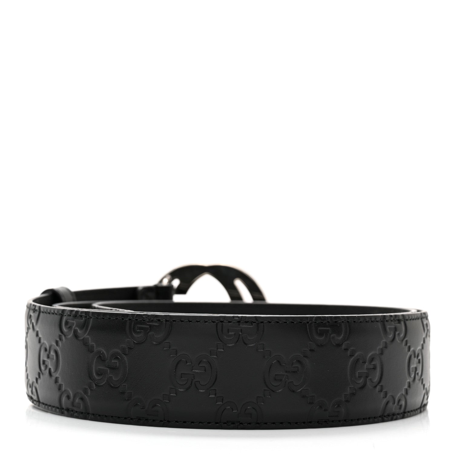 Gucci Guccissima Signature Interlocking G 40mm Belt 105 42 Black 2 of 8