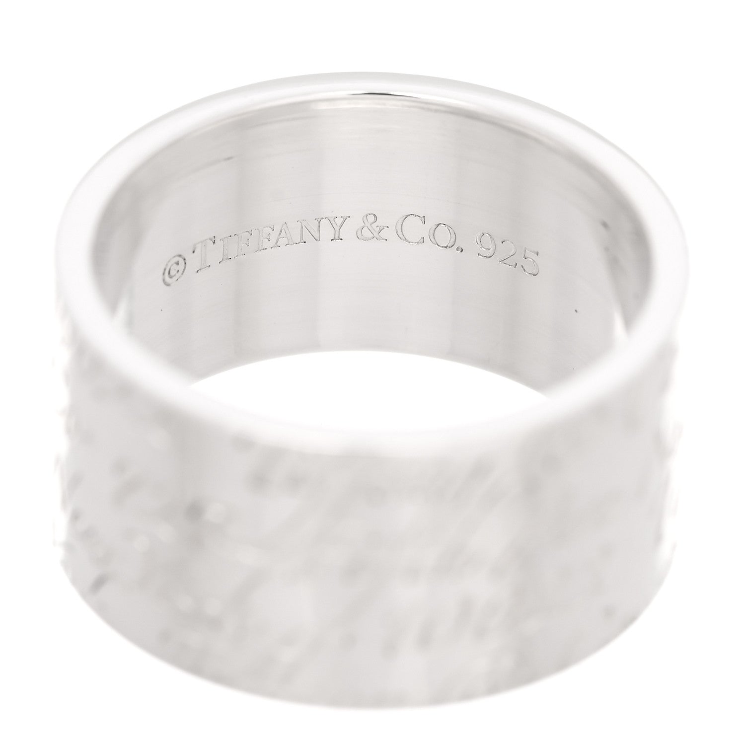 Tiffany Sterling Silver 10mm Notes Wide Ring 50 5.5 4 of 5