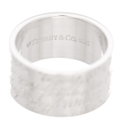 Tiffany Sterling Silver 10mm Notes Wide Ring 50 5.5 4 of 5