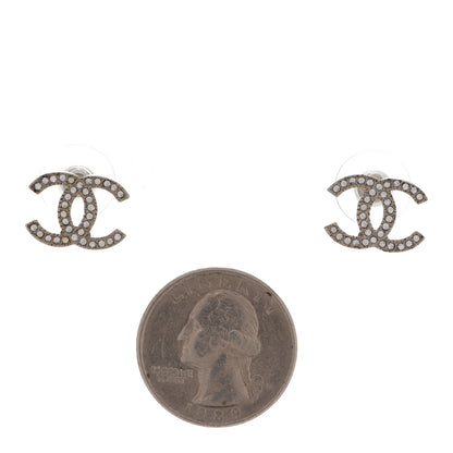 Chanel Crystal CC Earrings Silver 2 of 4