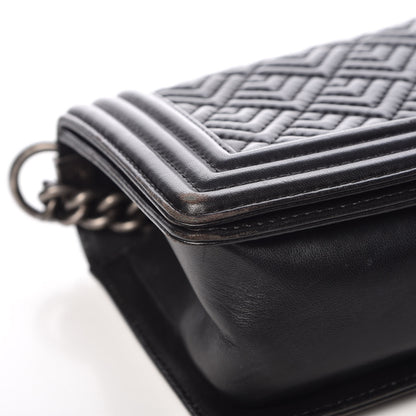 Chanel Lambskin Chevron Quilted Medium Boy Flap Black 11 of 16