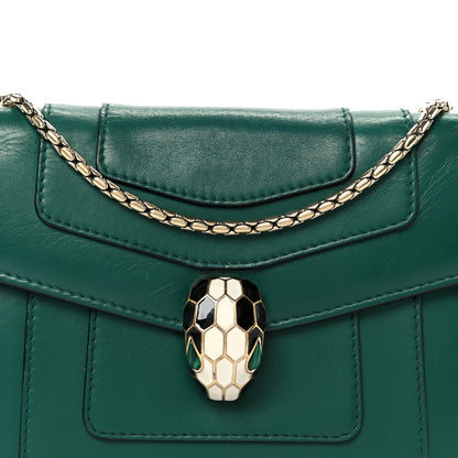 Bulgari Calfskin Small Serpenti Forever Snake Strap Crossbody Bag Emerald Green 9 of 11