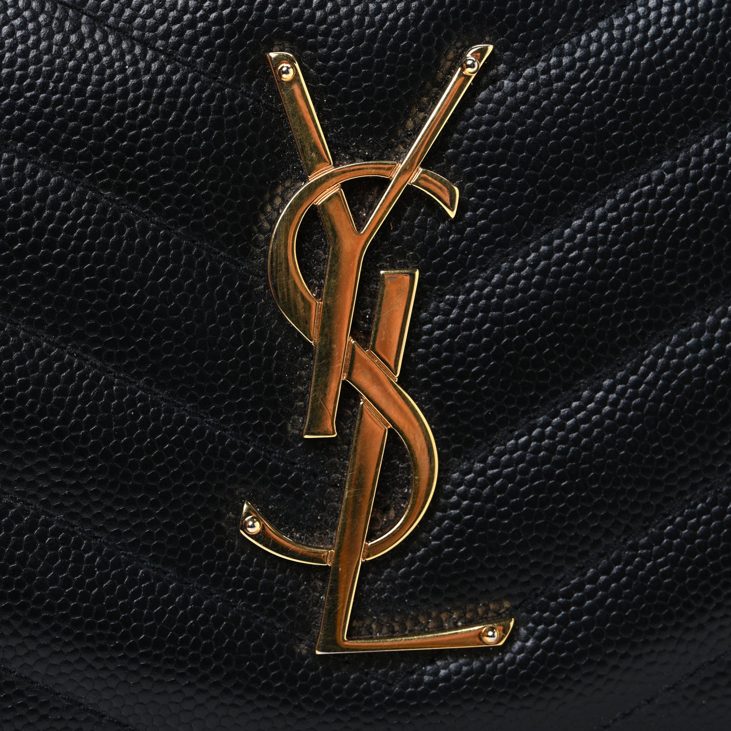 Saint Laurent Grain De Poudre Matelasse Chevron Monogram Zip Around Wallet Black 7 of 7