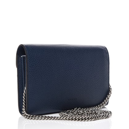 Gucci Dollar Calfskin Crystal Mini Dionysus Chain Wallet Blue Agata Black Diamond 3 of 10