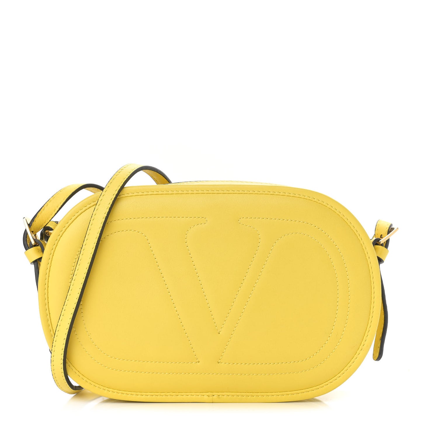 Vitello Small Logo Go Crossbody Bag Naples Yellow