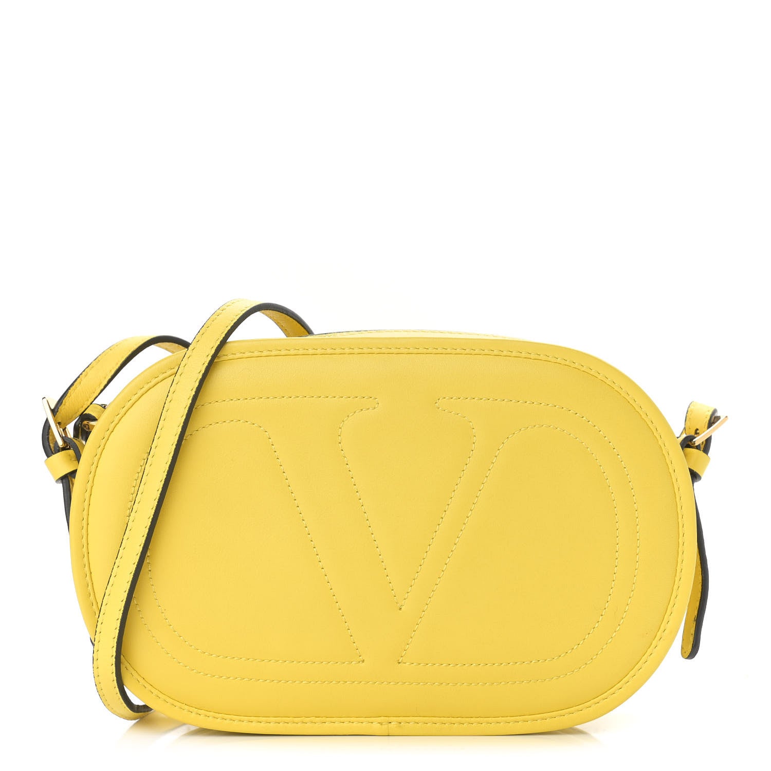 Valentino Garavani Vitello Small Logo Go Crossbody Bag Naples Yellow 1 of 10