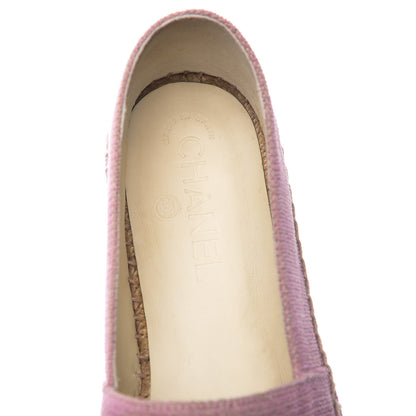 Chanel Toile Sequin CC Espadrilles 40 Pink Dark Pink 10 of 13