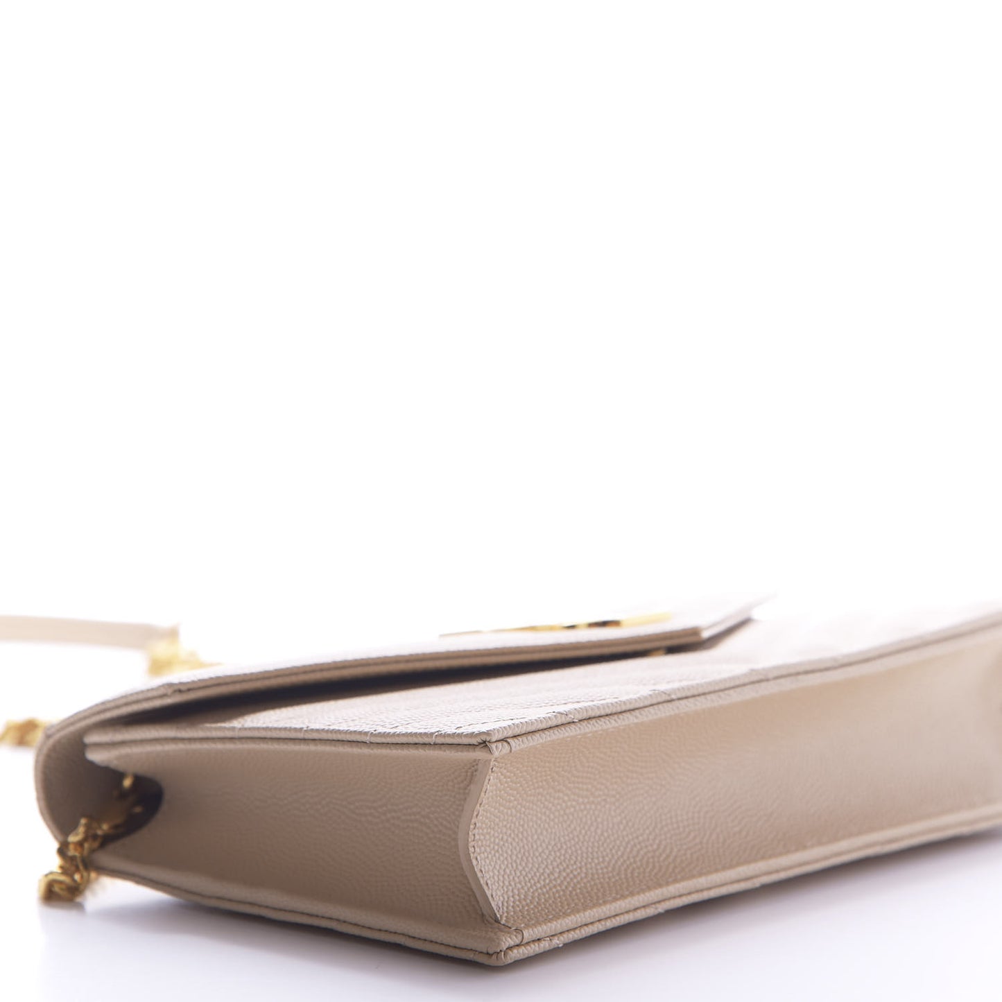 Grain De Poudre Matelasse Chevron Monogram Envelope Chain Wallet Nude Powder