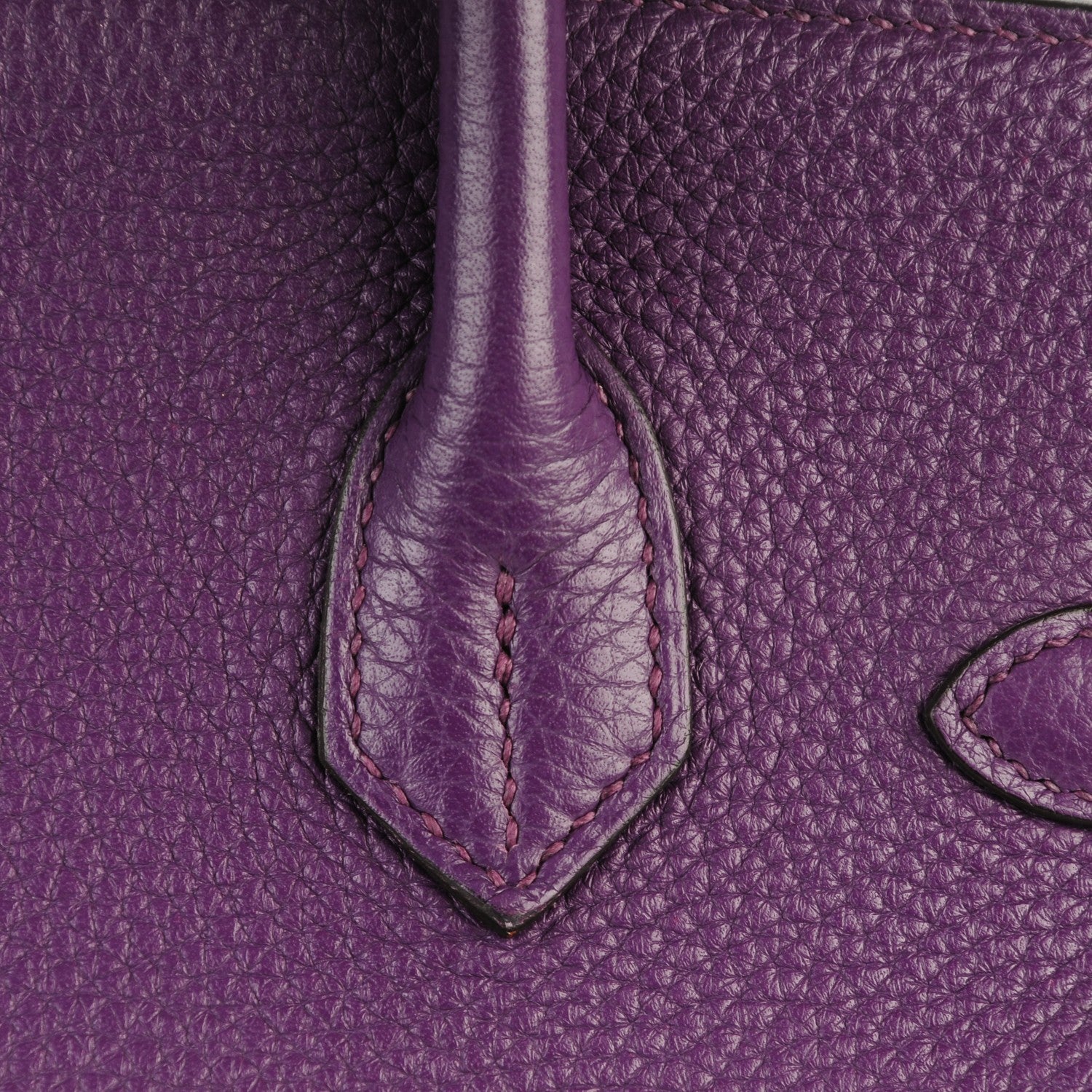 Hermes Taurillon Clemence Birkin 30 Ultraviolet 12 of 27