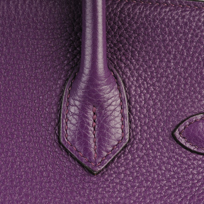 Hermes Taurillon Clemence Birkin 30 Ultraviolet 12 of 27