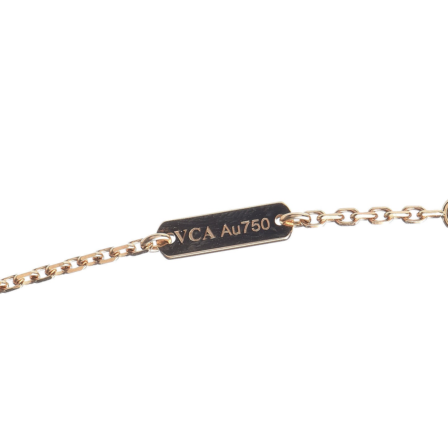 18K Yellow Gold Mother of Pearl Vintage Alhambra Pendant Necklace