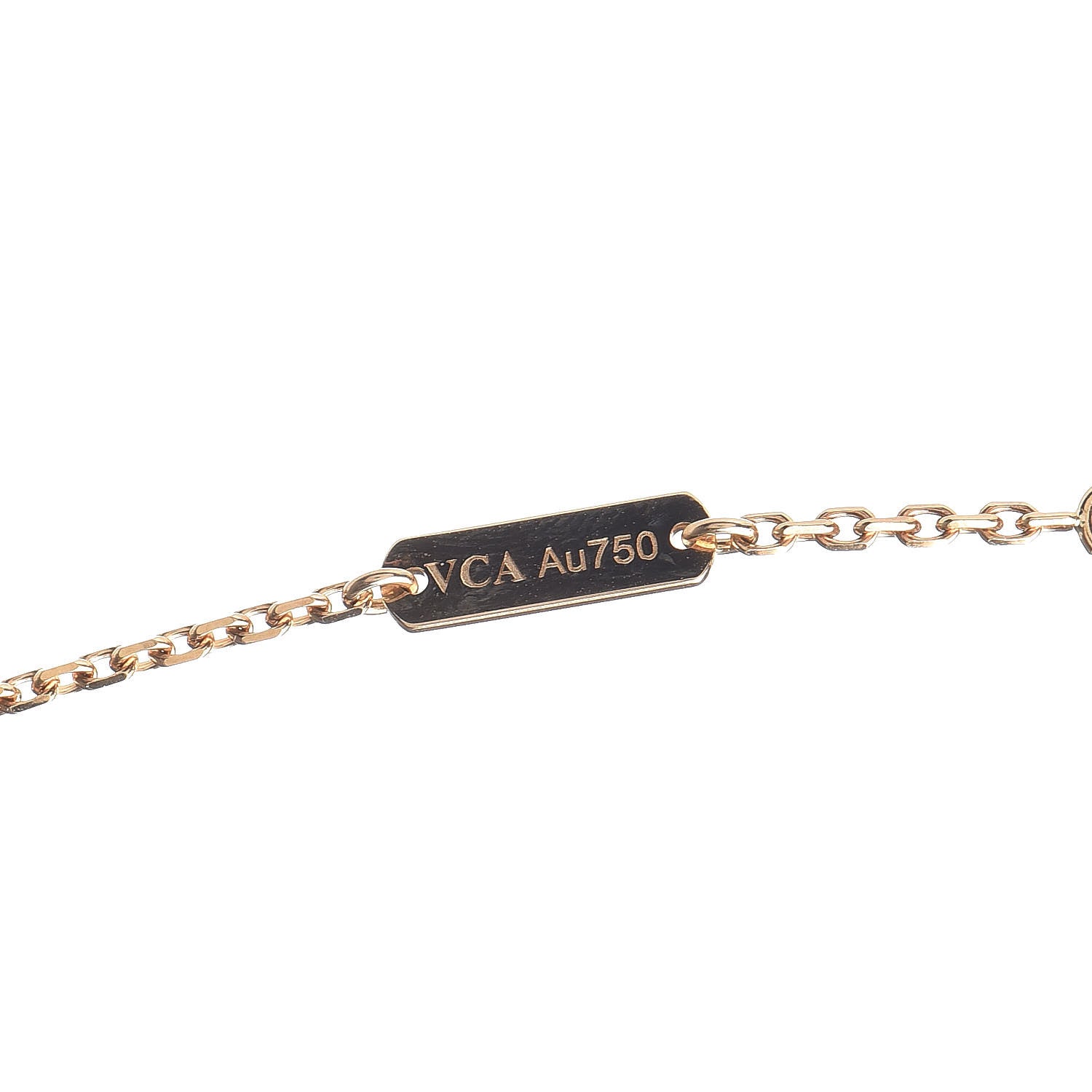 Van Cleef & Arpels 18K Yellow Gold Mother of Pearl Vintage Alhambra Pendant Necklace 5 of 7
