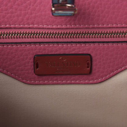 Valentino Garavani Pebbled Calfskin Large JoyLock Satchel Shadow Pink 9 of 9