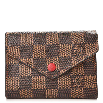 Louis Vuitton Damier Ebene Victorine Wallet Red 1 of 10