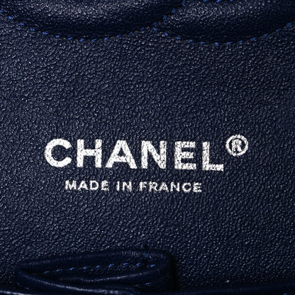 Chanel Velvet Quilted Medium Double Flap Navy Blue 6 of 11