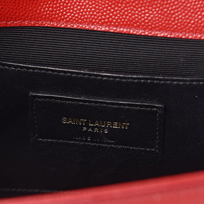 Saint Laurent Grain De Poudre Medium Monogram Kate Satchel Red 6 of 9