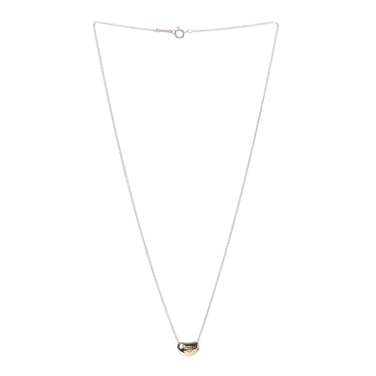 18K Yellow Gold 11mm Elsa Peretti Bean Pendant Necklace