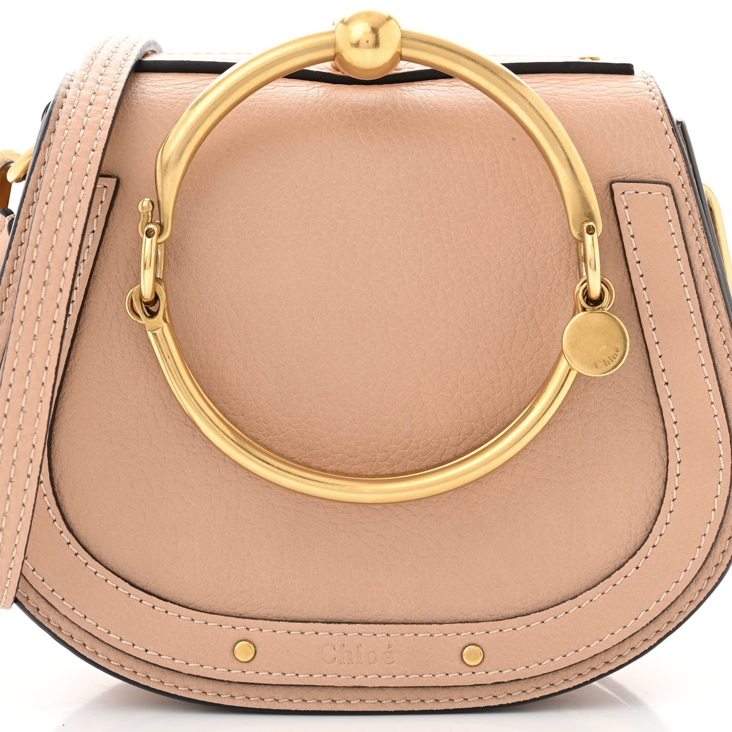 Chloe Calfskin Suede Small Nile Bracelet Bag Biscotti Beige 7 of 12