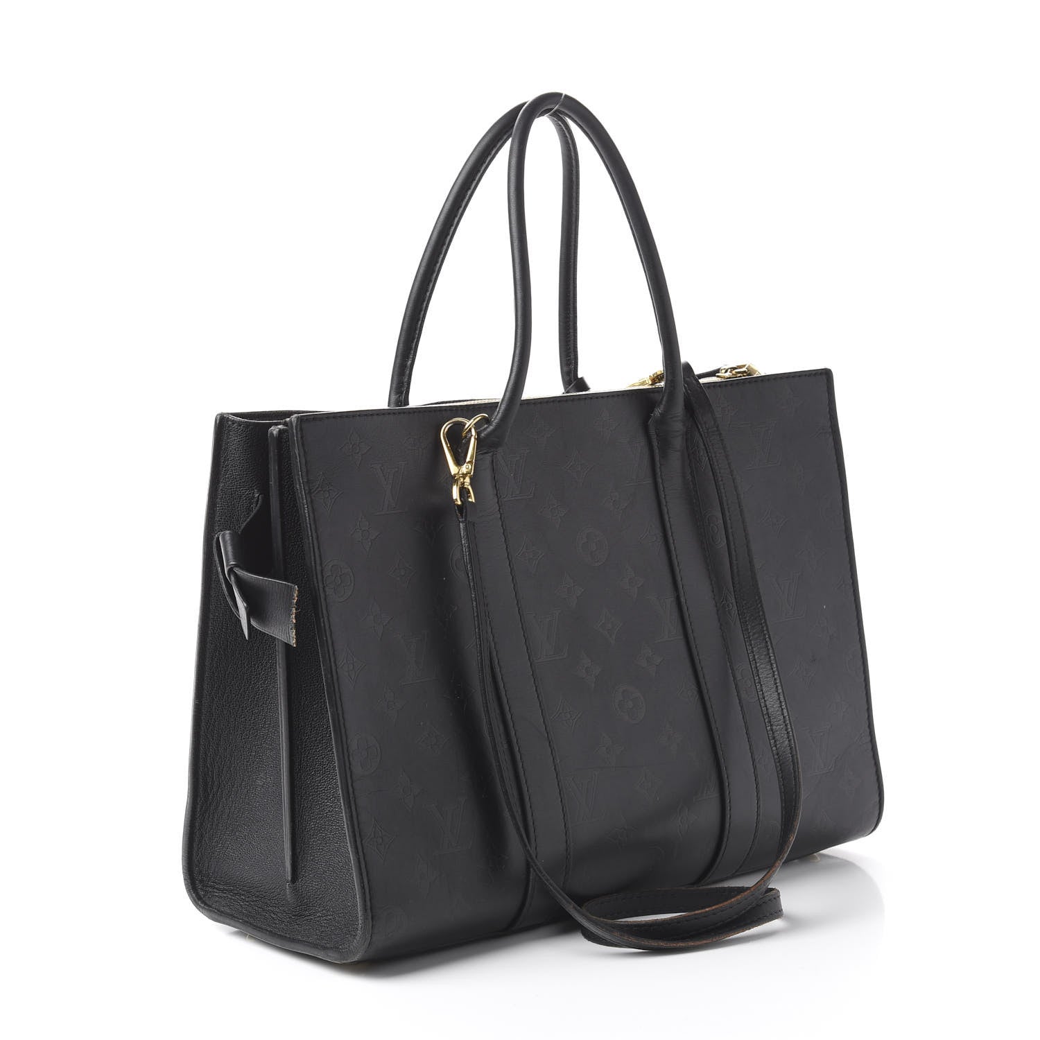Louis Vuitton Monogram Cuir Plume Very Tote GM Black 2 of 13