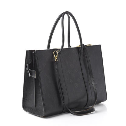 Louis Vuitton Monogram Cuir Plume Very Tote GM Black 2 of 13