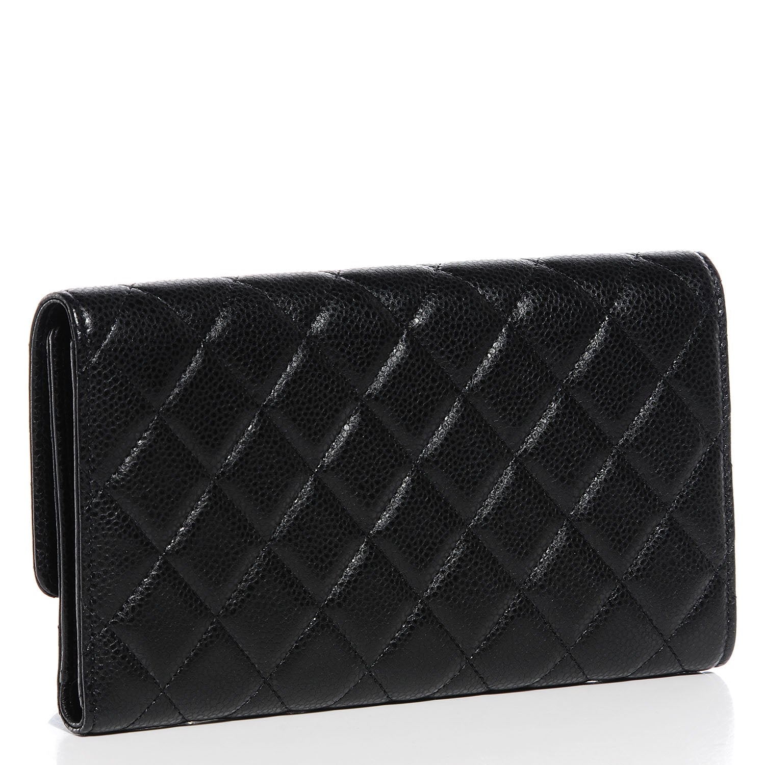 Chanel Caviar Quilted Long Flap Wallet Black 3 of 8