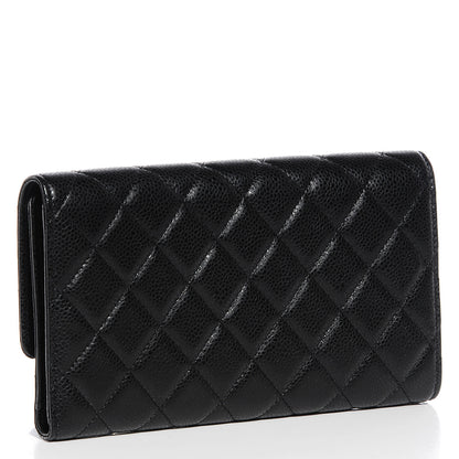 Chanel Caviar Quilted Long Flap Wallet Black 3 of 8