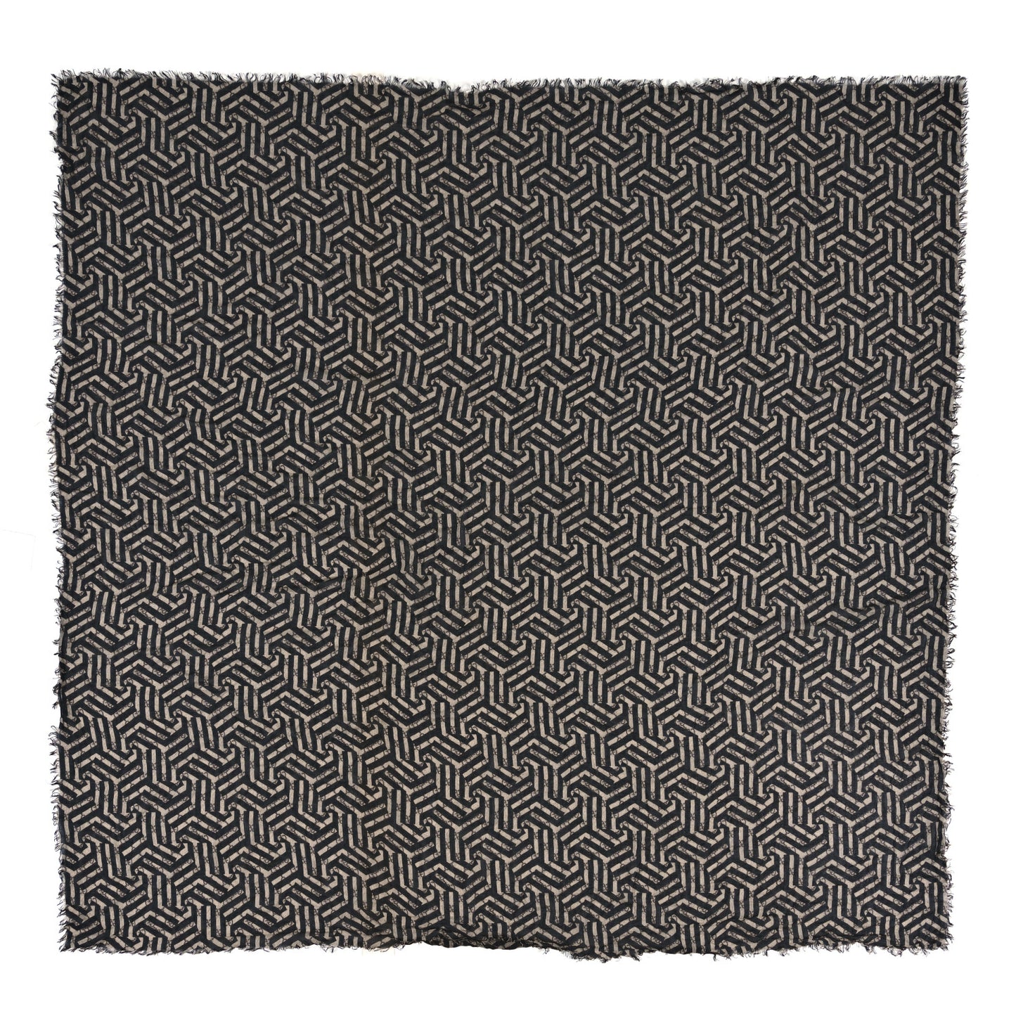 Modal Silk Monogram Mokki Square Scarf Rope Black
