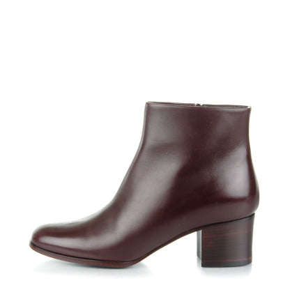 Chanel Lambskin CC Ankle Boots 38.5 Burgundy 1 of 8