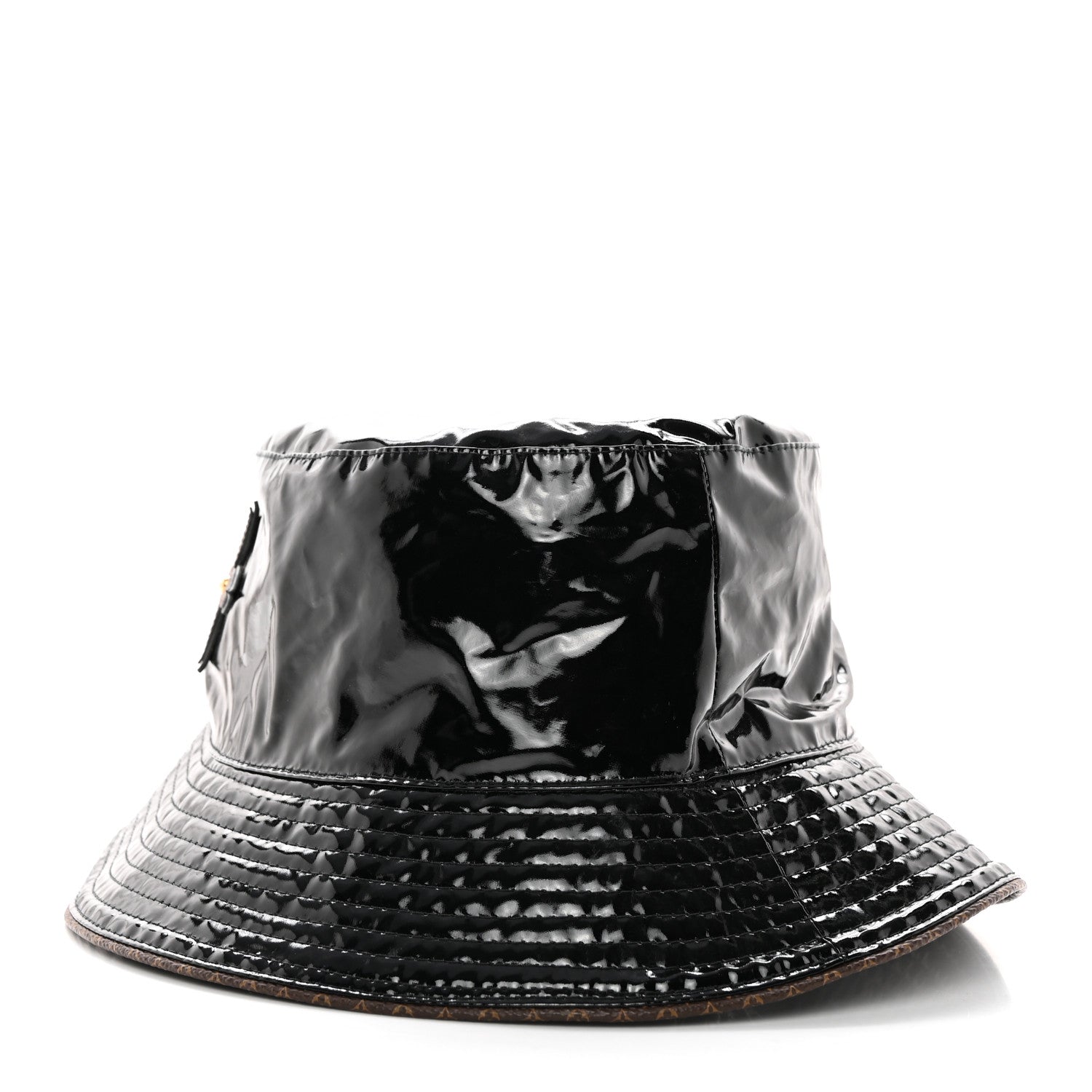 Louis Vuitton Patent Monogram Bob Bucket Hat M Black 3 of 7