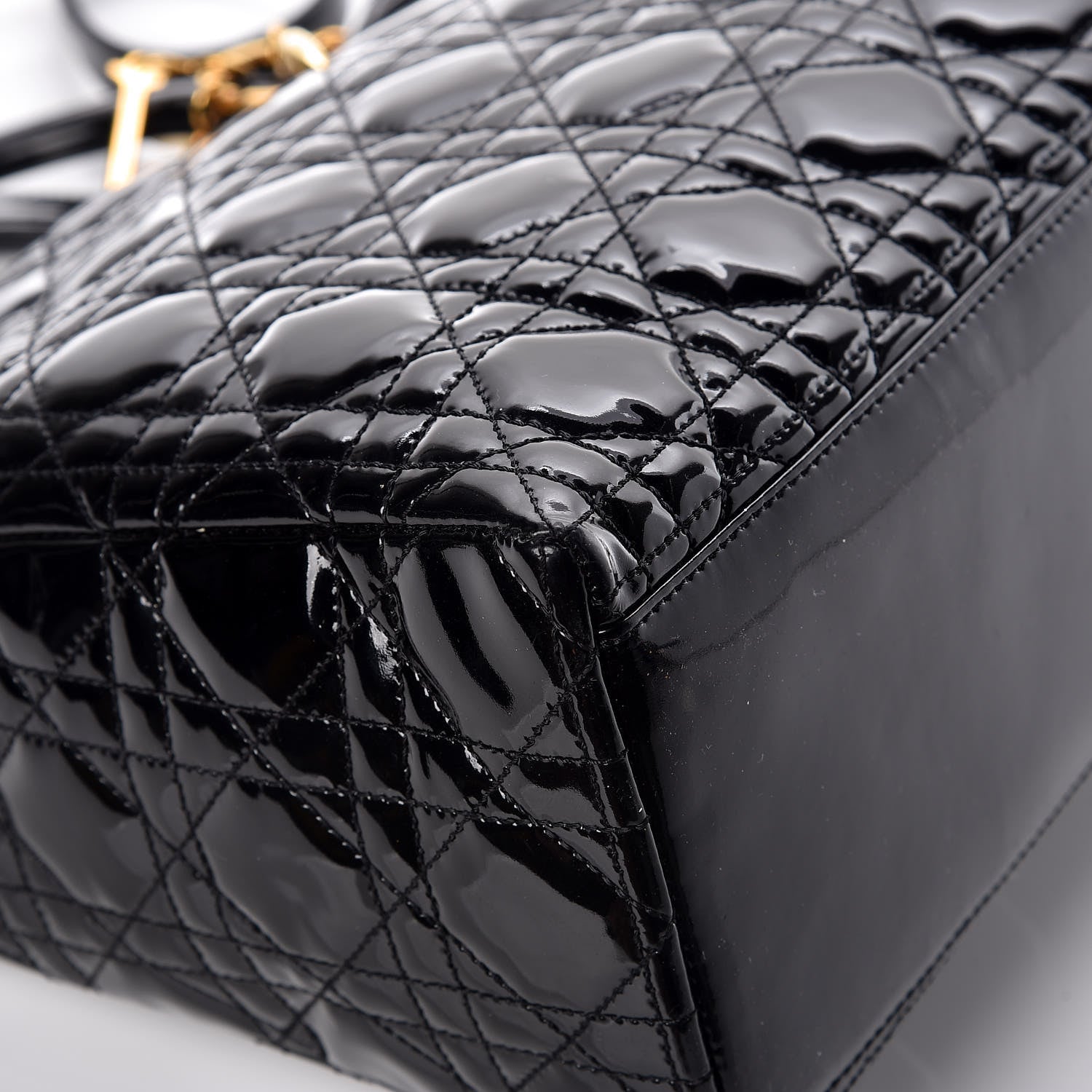 Christian Dior Patent Cannage Medium Lady Dior Black 12 of 18
