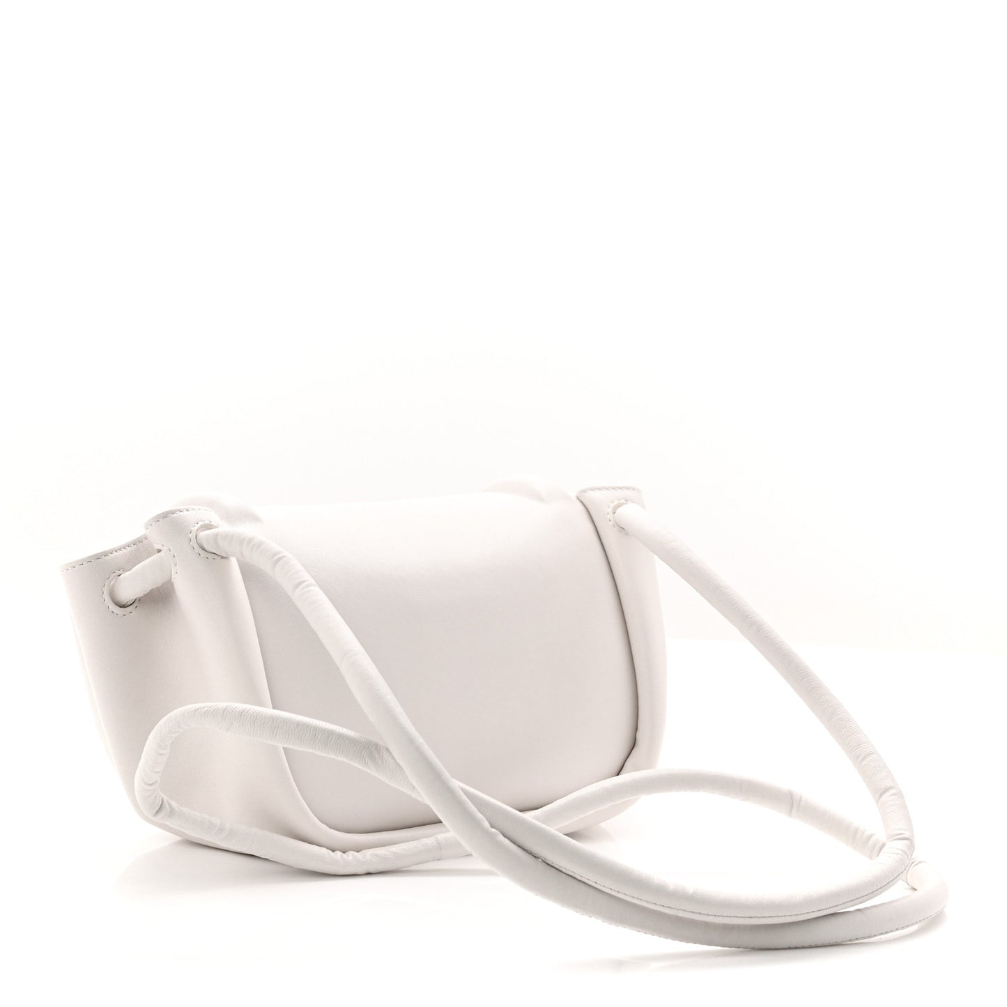 Lambskin Small Beak Triangle Flap Shoulder Bag Chalk